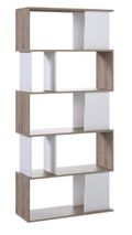 Maze Oak Effect and White Open Bookcase