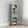 Salcombe Bookcase - Slim - 1 Drawer - Sage Oak
