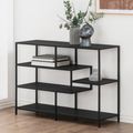Seaford Shelving Unit - Open - Black Melamine and Metal