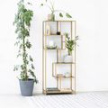 Seaford Bookshelf - Tall Open - Black and Gold Metal