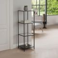 Seaford Shelving Unit - Narrow Open - Oak and Black Metal