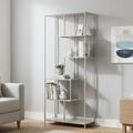 Seaford Tall Bookshelf - Grey Melamine and Metal