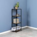 Seaford Oak and Black Metal Narrow Open Shelving Unit