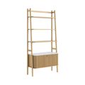 Soho Oak 2 Door Slatted Bookcase - White Marble Top