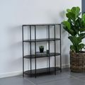 Vita Curved Open Shelving Unit - Black Melamine