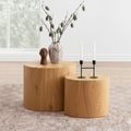 Mice Oak Oval Coffee Table - Set of 2