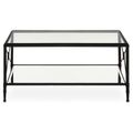 Axis Clear Glass  and Black Metal Coffee Table 