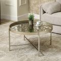Champagne Metal Round Tray Coffee Table