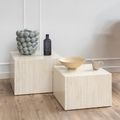 Dice Travertine Effect Square Coffee Table - Set of 2