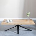Ezra Oak Coffee Table with Black Spider Legs