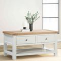 Hayley Oak and White 2 Drawer Coffee Table