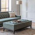 Libra Theodore Forest Green Buttoned Ottoman Coffee Table