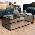Strington Black Marble and Glass Coffee Table