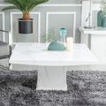 Turin White Marble Square Coffee Table