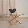 Heaven Round Dining Table - 4 Seater - Round - Glass and Oak - with Star Legs