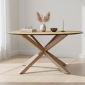Heaven Round Dining Table - 4 Seater - Round - Oak and Glass - with Star Legs