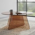 Samos Coffee Table - Round - Brown Glass