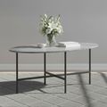 Marmora Coffee Table - Oval - Grey Marble