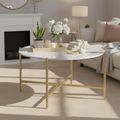 Marmora Coffee Table - Round - White Marble & Gold