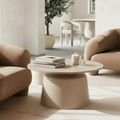 Santorini Coffee Table - Round - Beige Ceramic