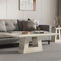 Milan Travertine Beige Engineered Marble Coffee Table