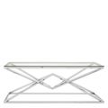 Allure Coffee Table - Clear Glass - Silver Base