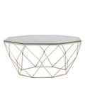 Allure Coffee Table - Octagonal - Clear Glass - Brushed Nickel Base