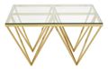 Allure Coffee Table - Glass - Gold Spike Base
