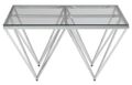 Allure Coffee Table - Glass - Silver Spike Base