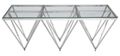 Allure Coffee Table - Glass - Silver Spike Triangle Base