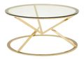 Allure Coffee Table - Round - Glass - Champagne Gold Corseted Base