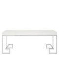 Allure Coffee Table - White Glass - Chrome Angled Legs