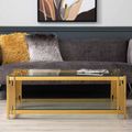 Cohen Coffee Table - Clear Glass and Gold Metal