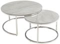 Hanson Sintered Stone and Chrome Round Coffee Table -  Set of 2