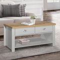 Highgate Coffee Table - 2 Drawer - Grey Painted