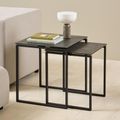 Katrine Coffee Table - Square - Black Ceramic - Set of 2