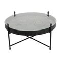 Palladium Coffee Table - Black Metal and Gold Cogs - Round