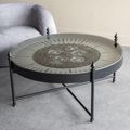 Palladium Coffee Table - Black and Nickel Cogs - Round