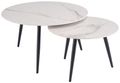 Luna Kass Marble Effect Round Coffee Table - Set of 2
