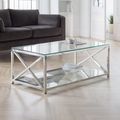 Miami Coffee Table - 120cm - Glass and Chrome