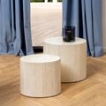 Mice Coffee Table - Set of 2 - Travertine Effect Oval