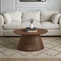 Soho Coffee Table with Slatted Base - Round - Dark Oak