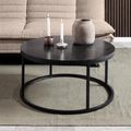 Spiro Coffee Table - Round - Black Marble Effect