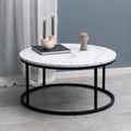 Spiro Coffee Table - Round - White Marble Effect
