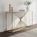 Calabria Console Table  White Sintered Stone and Gold