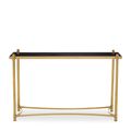Ackley Console Table - Black Glass - Gold Legs