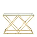 Allure Console Table - Clear Glass - Gold Inverted Prism Base