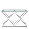 Allure Console Table - Clear Glass - Silver Inverted Prism Base