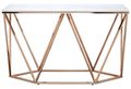 Allure Console Table - White Faux Marble - Champagne Gold Base