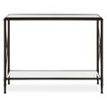 Axis Console Table - Clear Glass with Black Metal